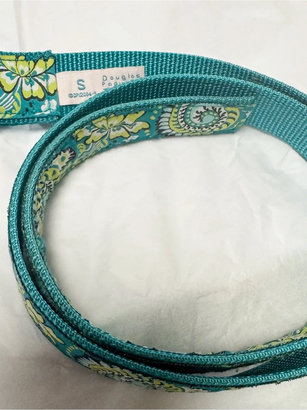 { Douglas Paquette} Floral D-Ring Fabric Belt